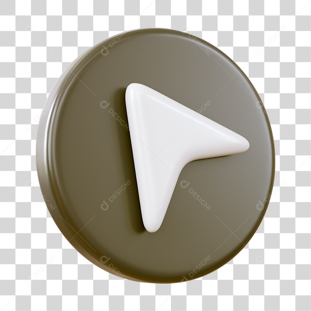 Seta Esquerda Elemento 3D para Composição PNG Transparente