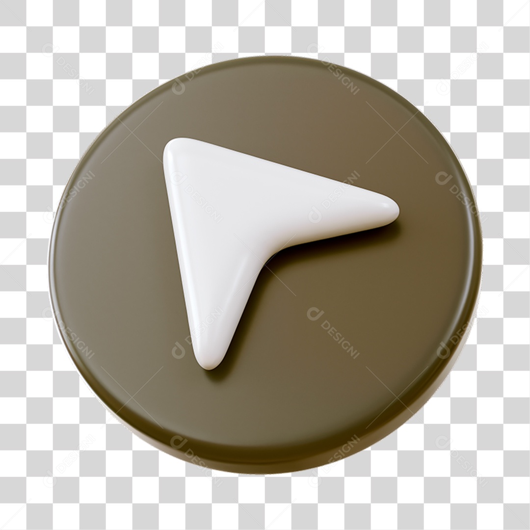 Seta Esquerda Elemento 3D para Composição PNG Transparente