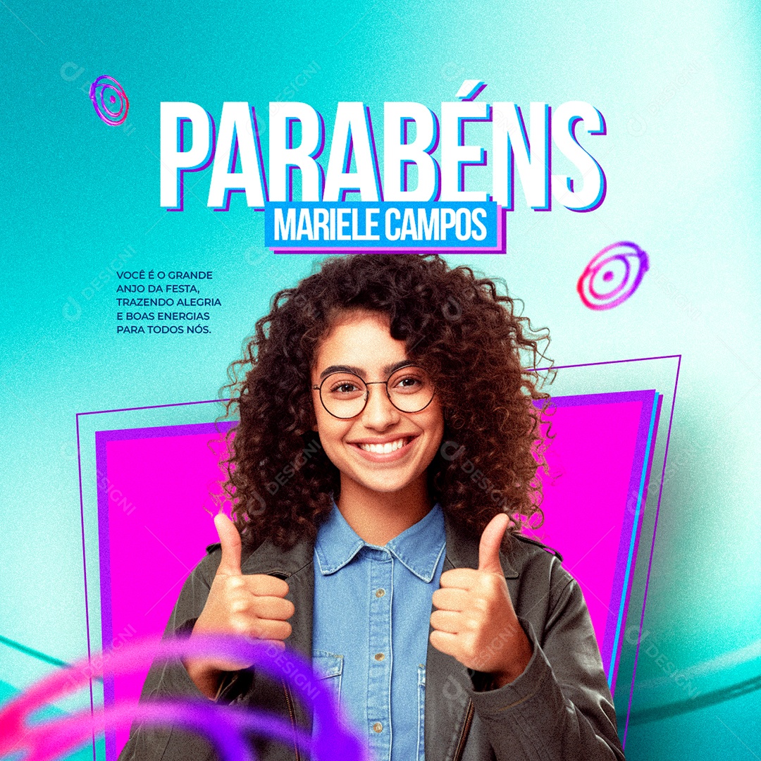 Parabéns Mariele Campos Você é o Grande Anjo da Festa Big Brother Brasil Social Media PSD Editável