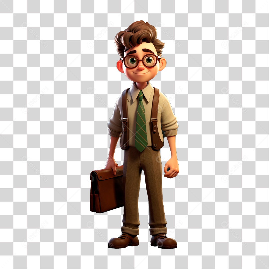 Personagem Cartoon Homem de Negócios PNG Transparente