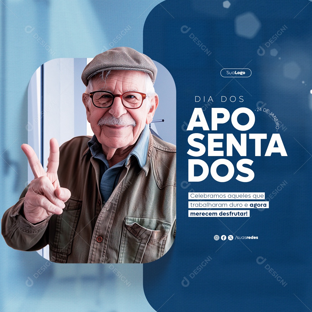 Dia dos Aposentados 24 de Janeiro Social Media PSD Editável