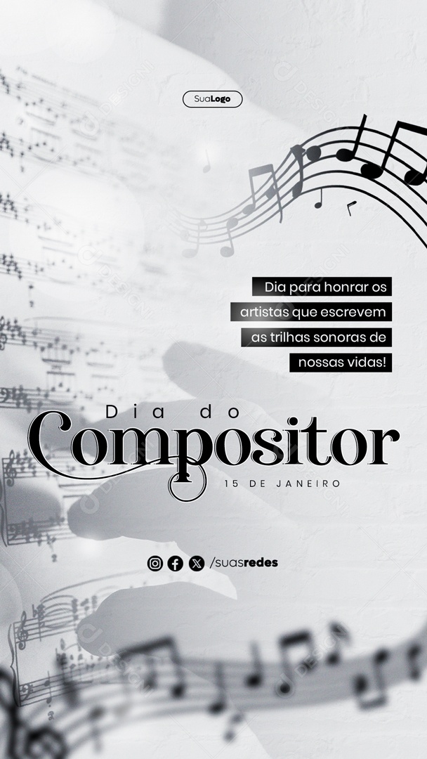 Story Dia Mundial Do Compositor 15 de Janeiro para Honrar os Artistas Social Media PSD Editável