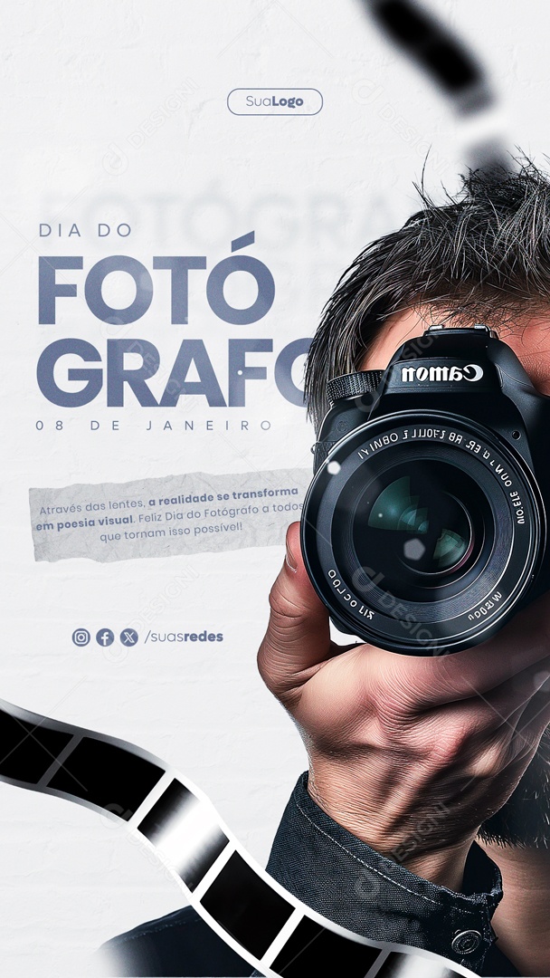 Story Dia Do Fotógrafo 08 De Janeiro a Realidade se Transforma em Poesia Visual Social Media PSD Editável