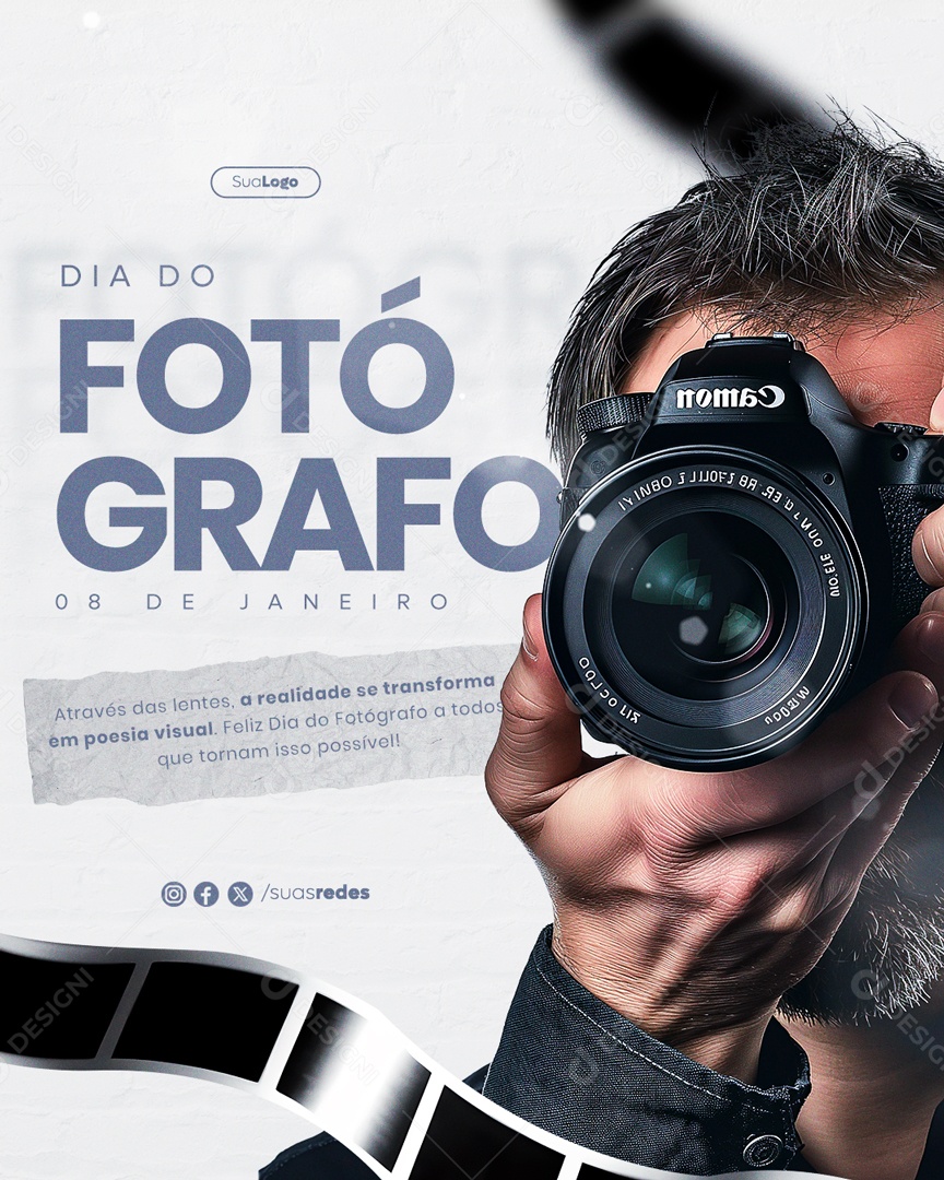 Dia Do Fotógrafo 08 De Janeiro a Realidade se Transforma em Poesia Visual Social Media PSD Editável