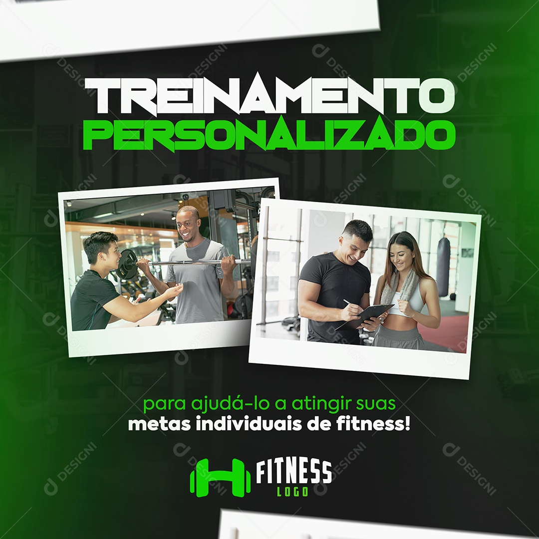 Academia Treinamento Personalizado atingir suas metas Social Media PSD Editável