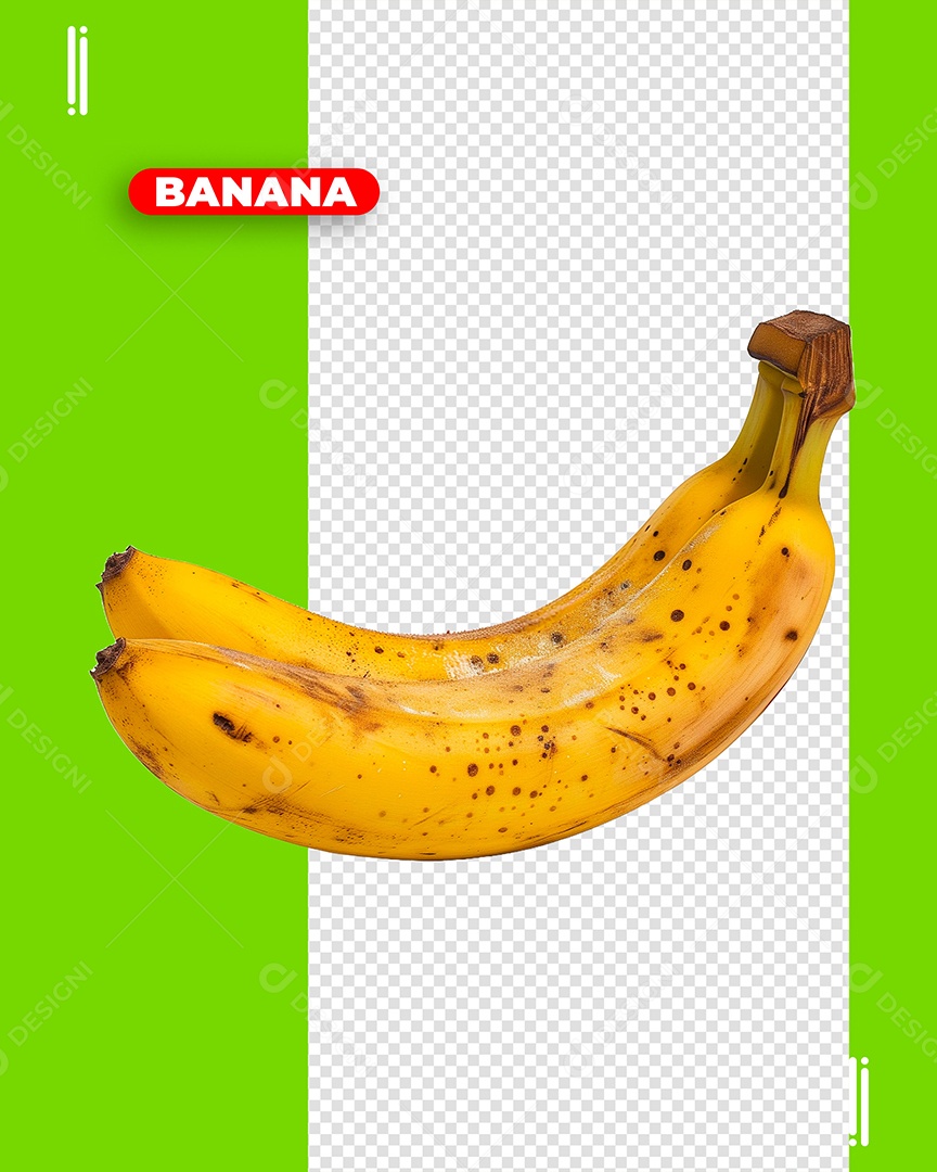 Banana Elemento 3D para Composição PSD