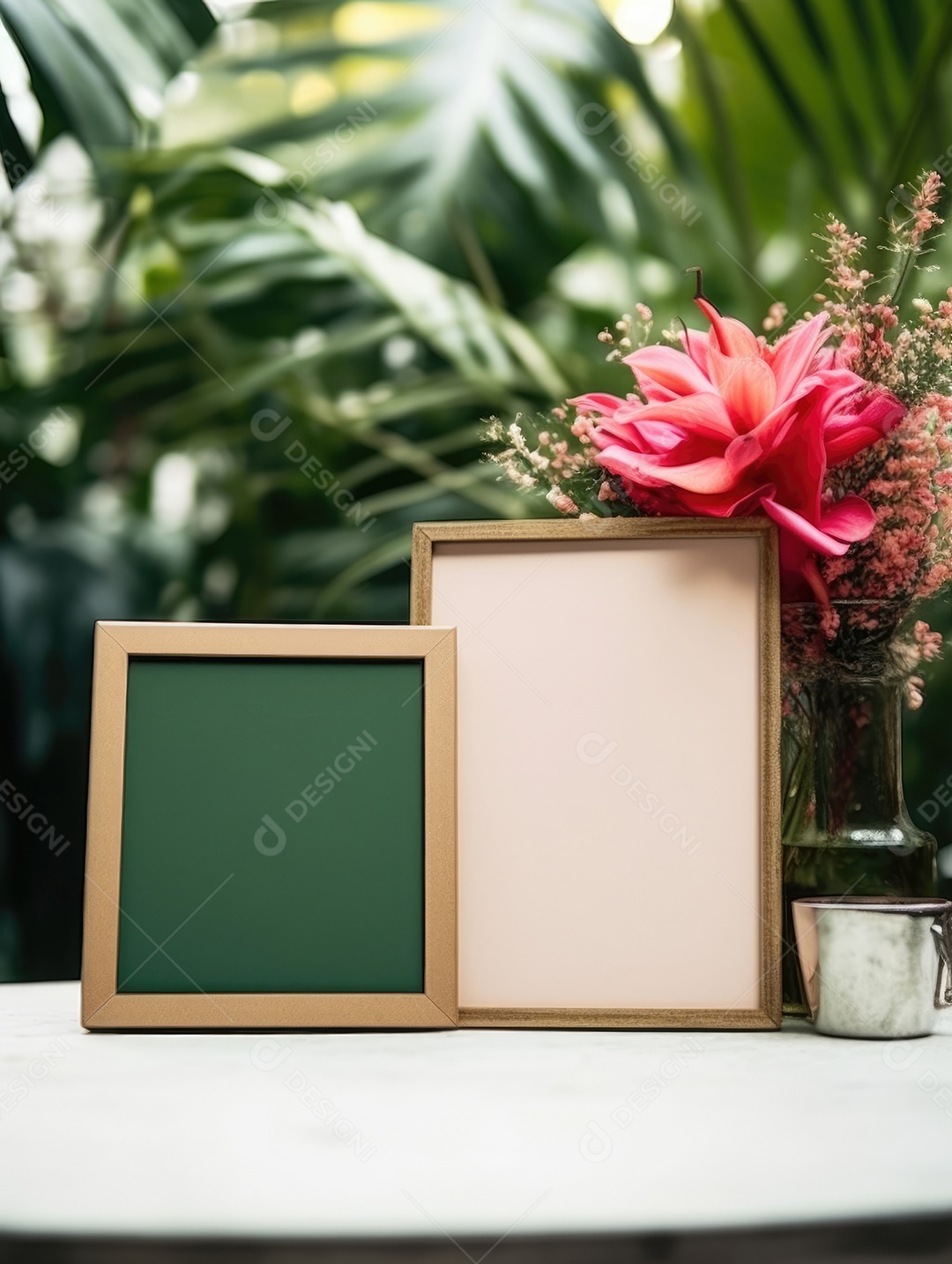 Maquete de moldura em branco para cartões e presentes