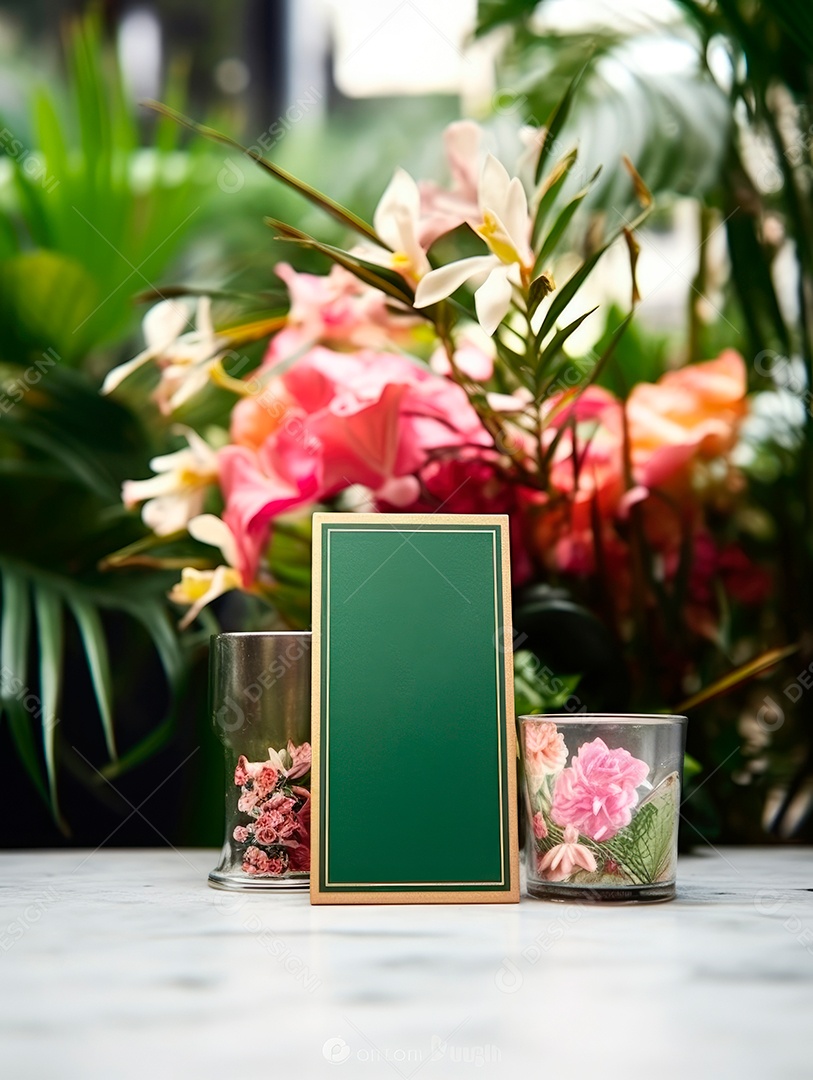 Maquete de moldura em branco para cartões e presentes