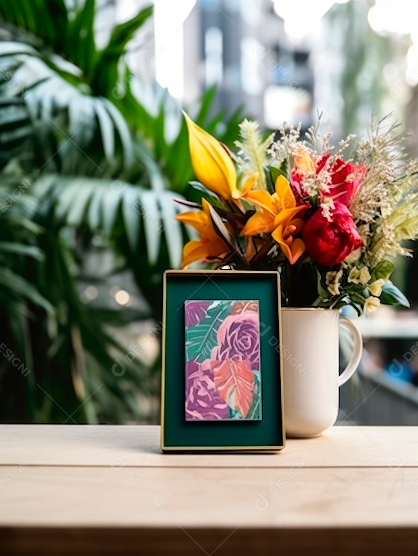 Maquete de moldura em branco para cartões e presentes