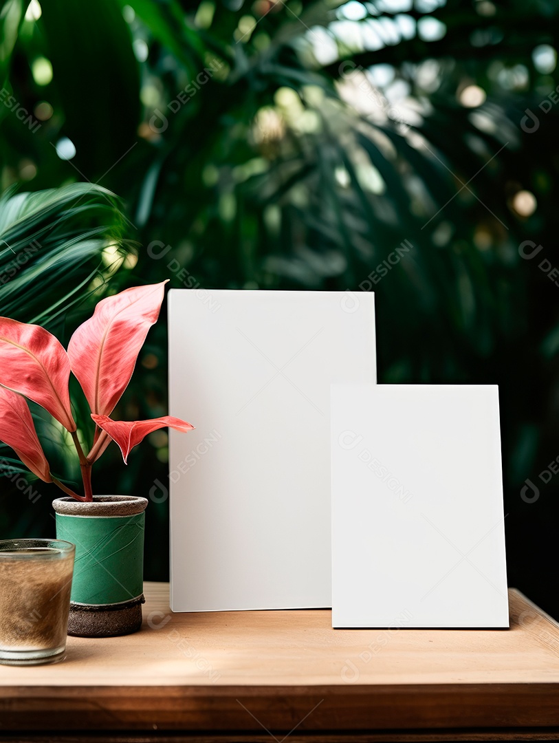 Maquete de moldura em branco para cartões e presentes