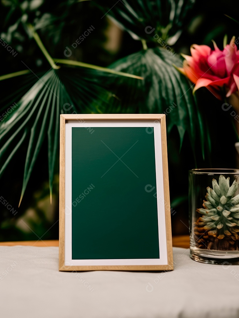 Maquete de moldura em branco para cartões e presentes