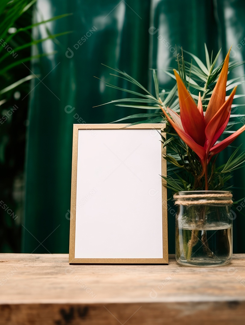 Maquete de moldura em branco para cartões e presentes