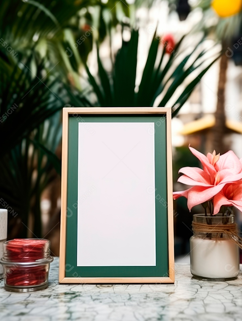 Maquete de moldura em branco para cartões e presentes