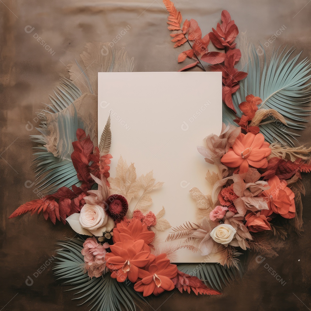 Maquete de moldura em branco para cartões e presentes