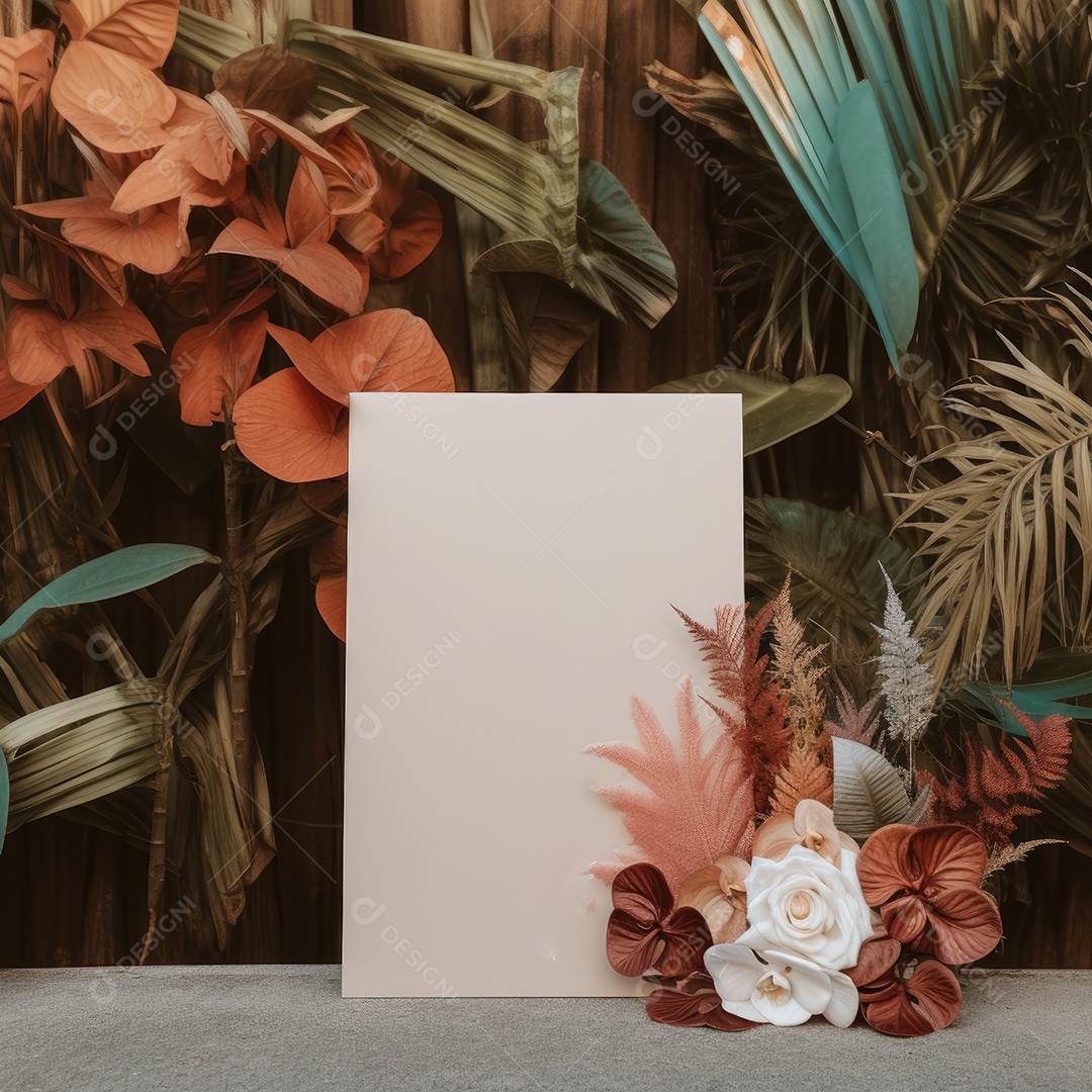 Maquete de moldura em branco para cartões e presentes