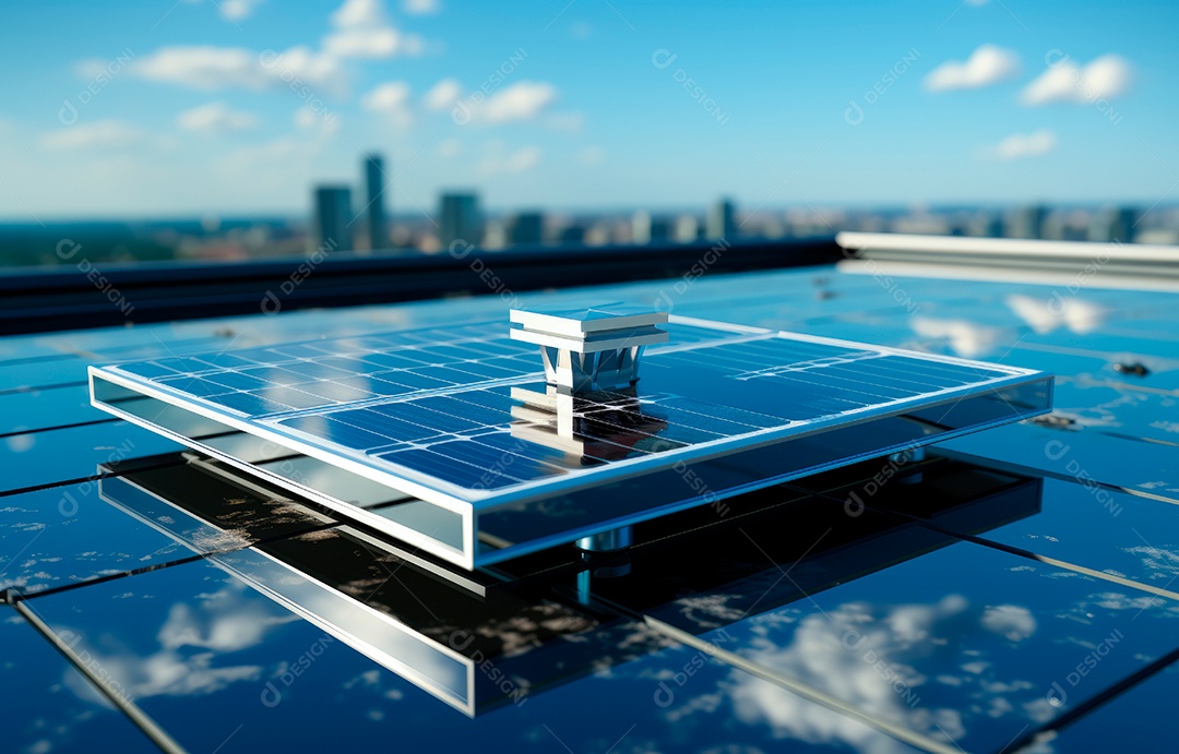 Retrato realista de placa solar