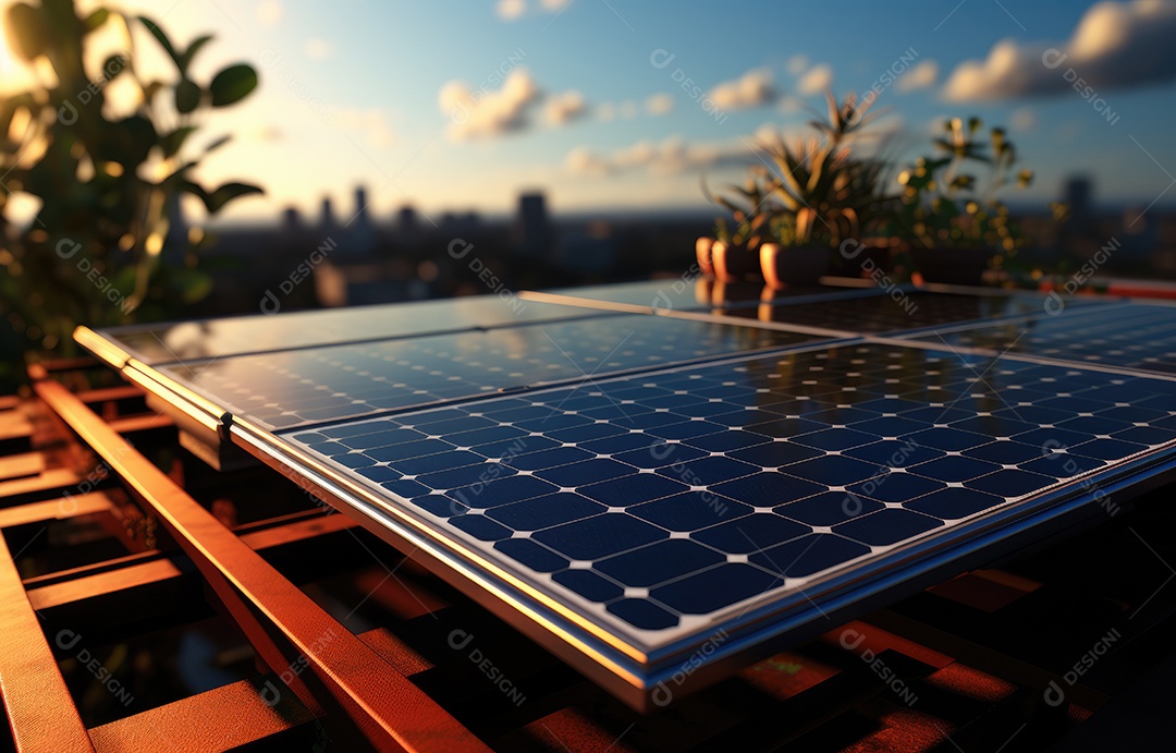 Retrato realista de placa solar