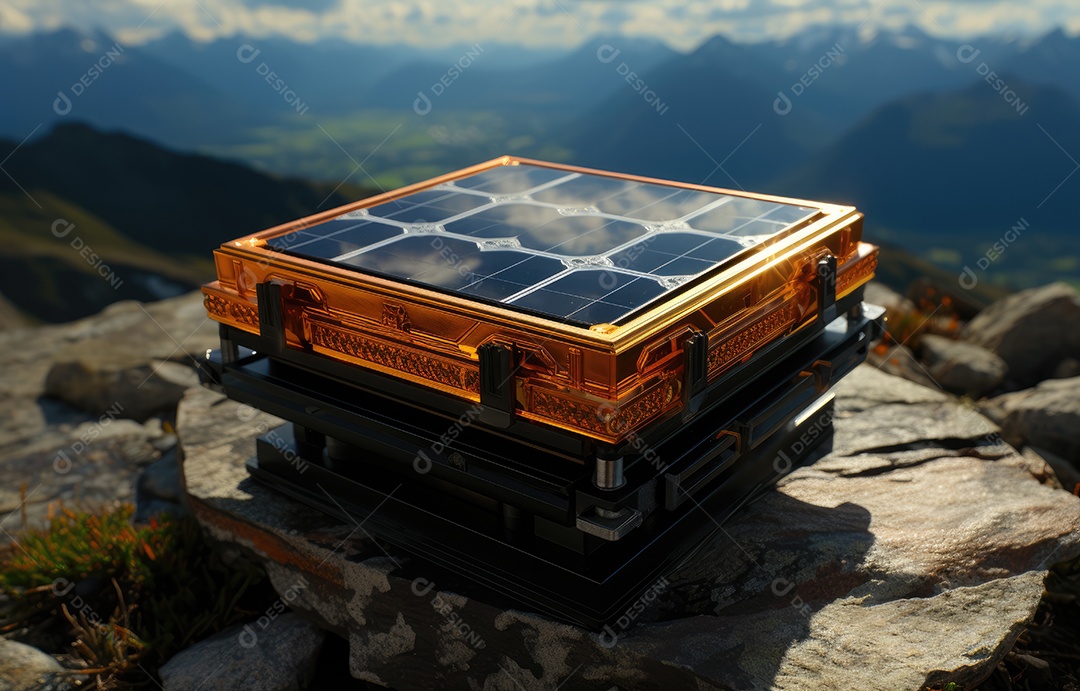 Retrato realista de placa solar