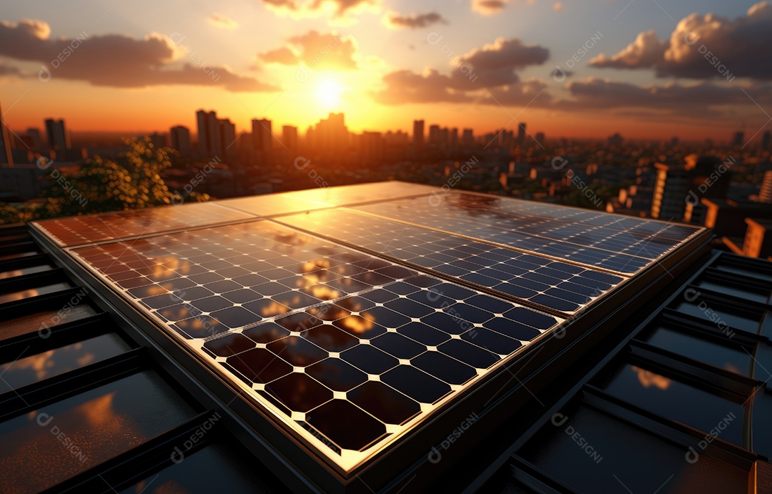 Retrato realista de placa solar