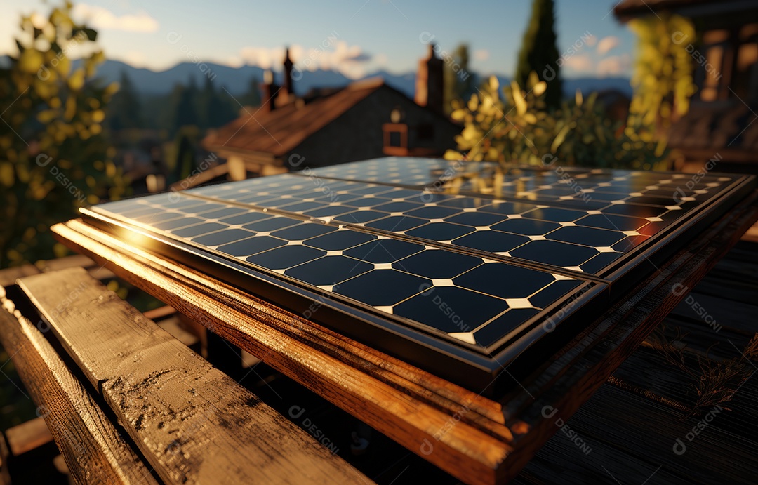 Retrato realista de placa solar