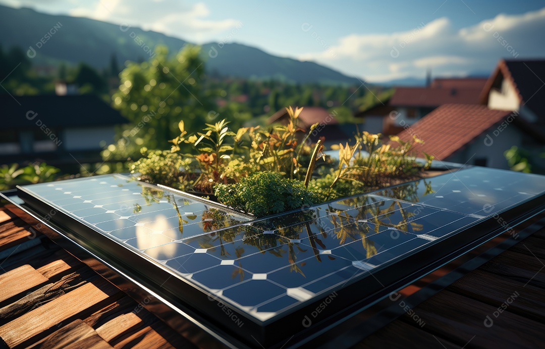 Retrato realista de placa solar