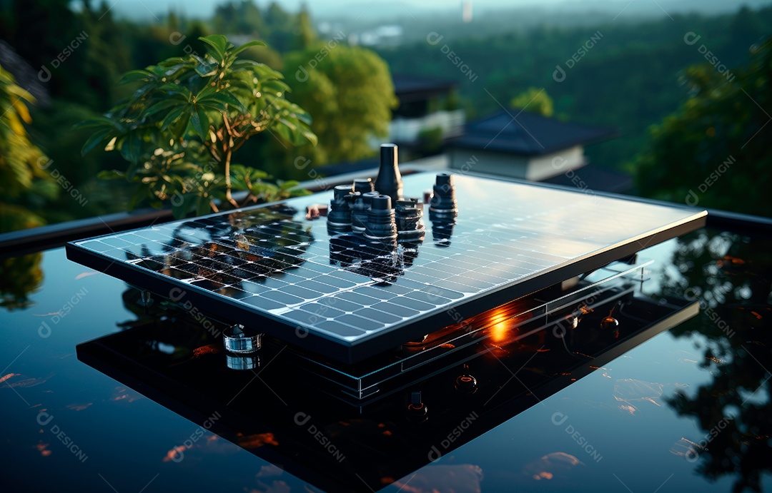 Retrato realista de placa solar