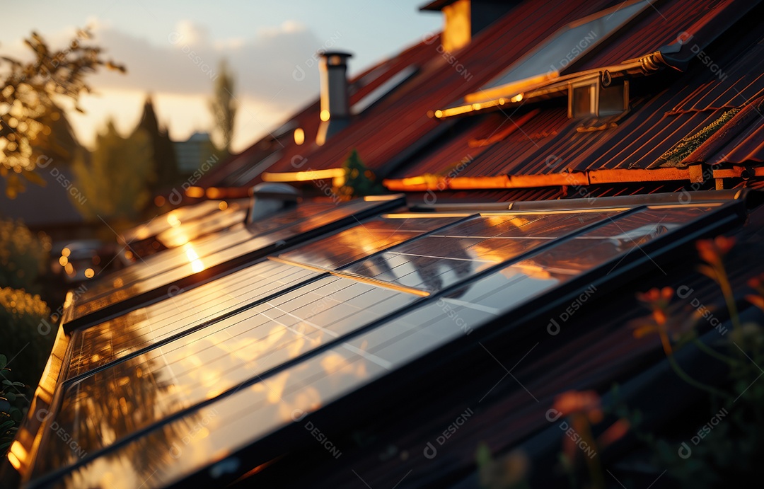 Retrato realista de placa solar