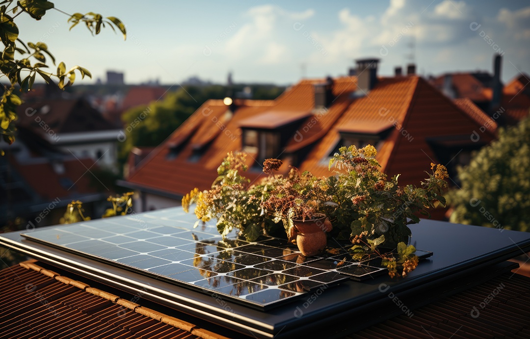 Retrato realista de placa solar