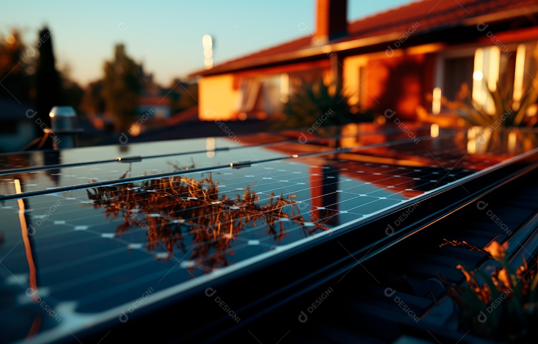 Retrato realista de placa solar