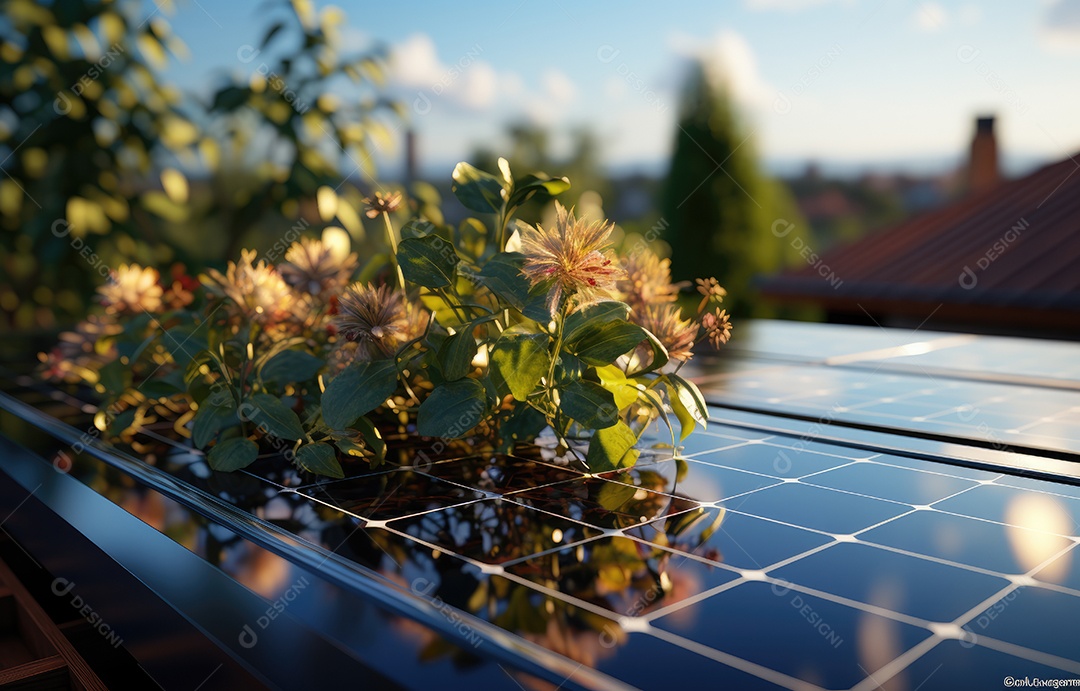 Retrato realista de placa solar