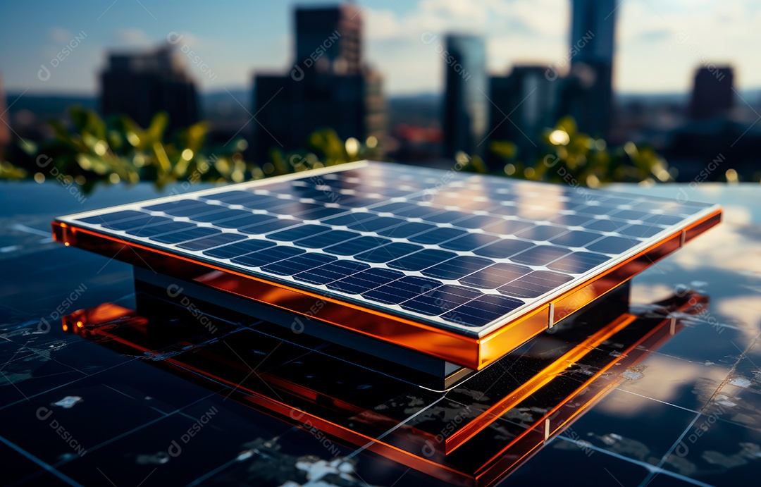 Retrato realista de placa solar