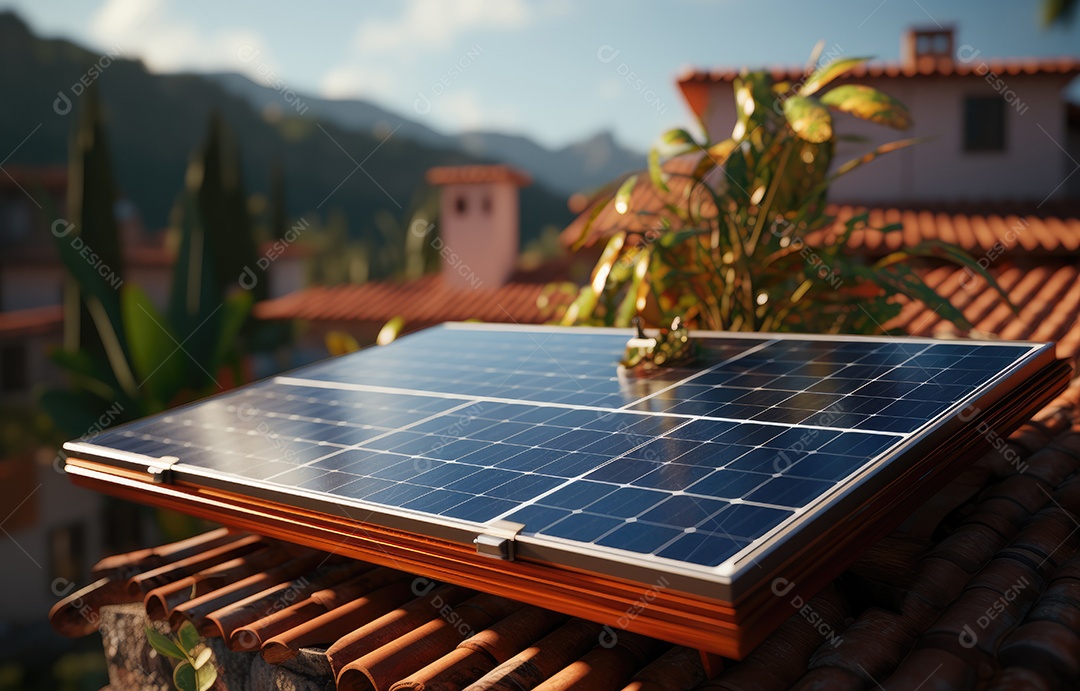 Retrato realista de placa solar