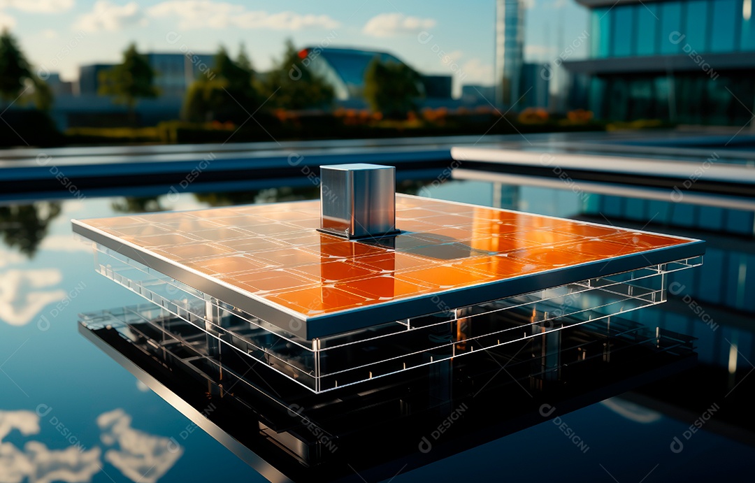 Retrato realista de placa solar