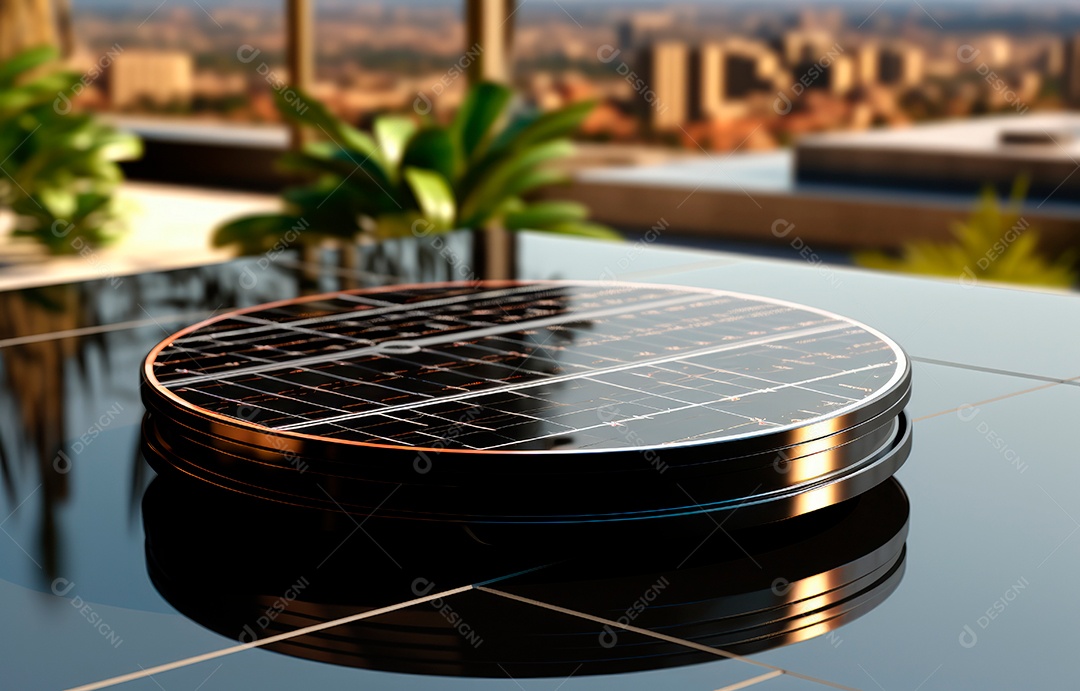 Retrato realista de placa solar