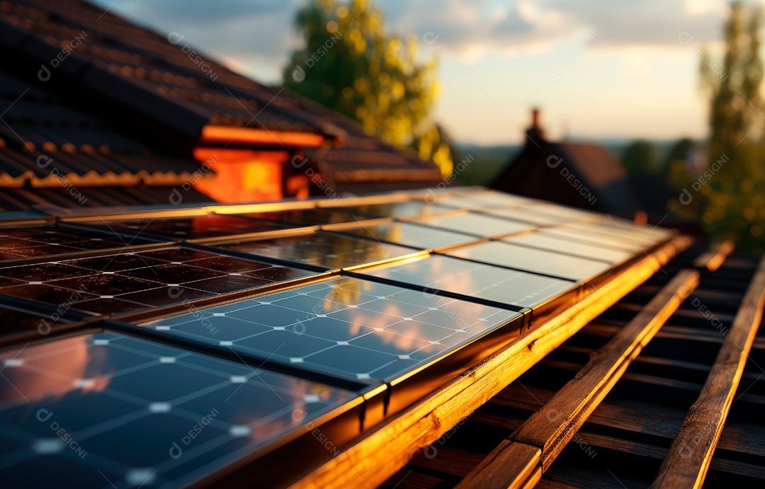 Retrato realista de placa solar