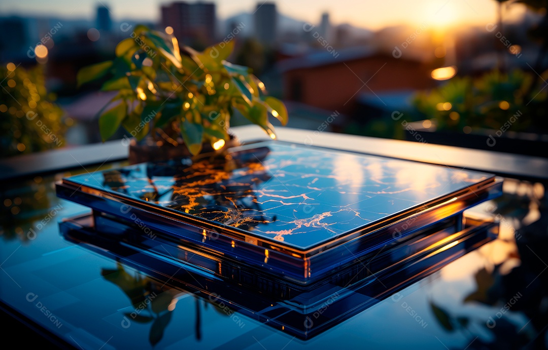 Retrato realista de placa solar