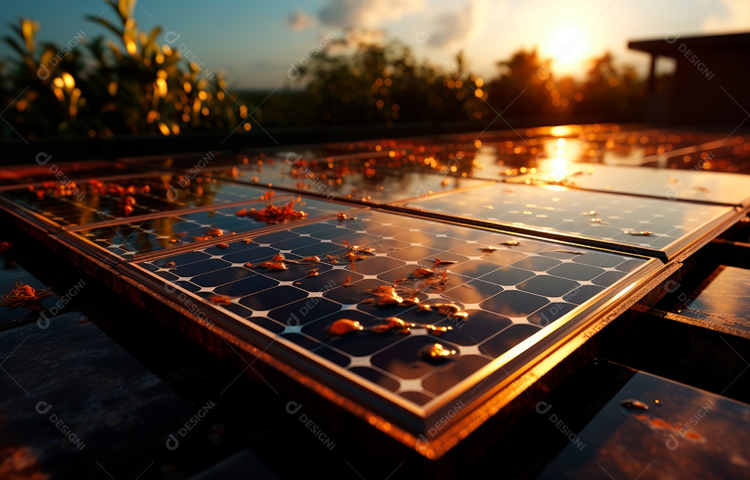 Retrato realista de placa solar