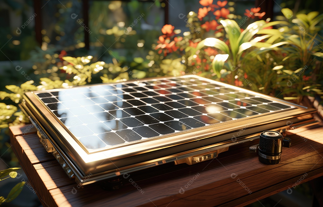 Retrato realista de placa solar