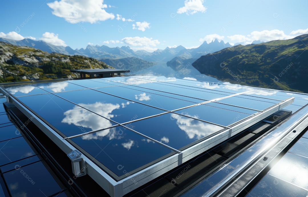 Retrato realista de placa solar