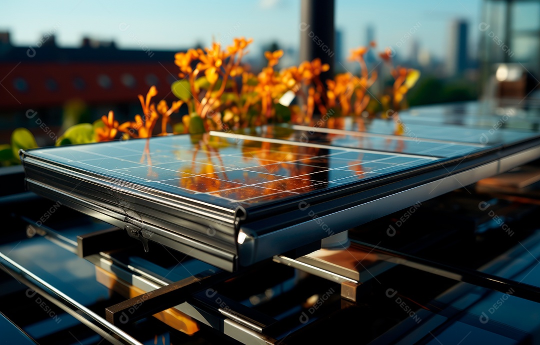 Retrato realista de placa solar