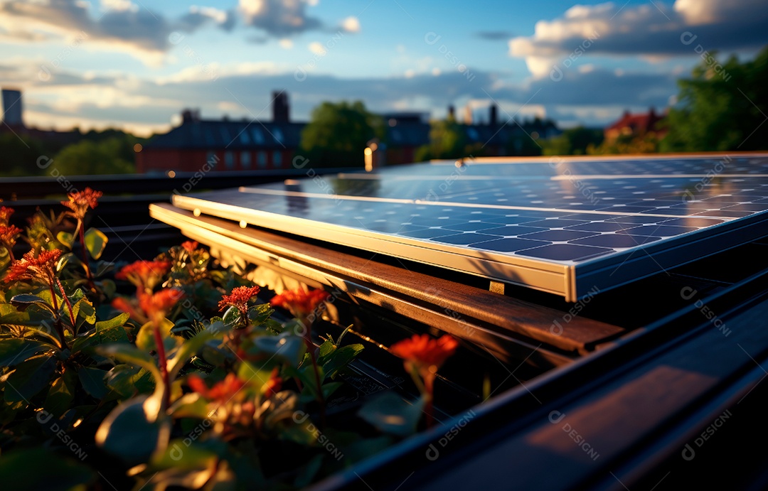 Retrato realista de placa solar