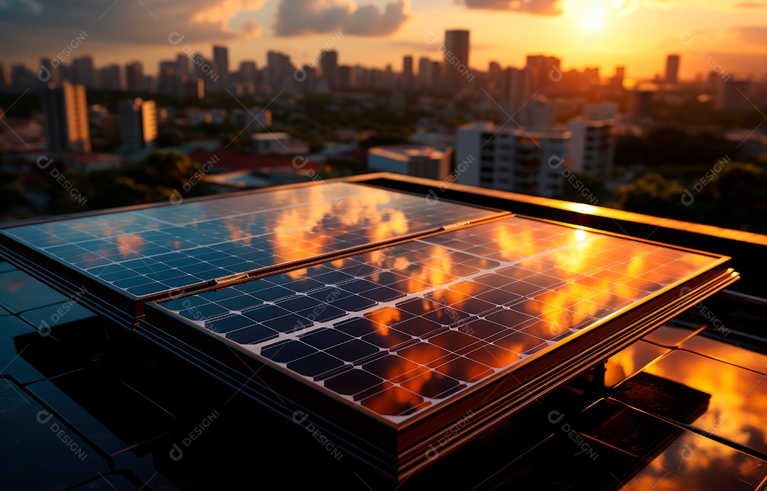 Retrato realista de placa solar