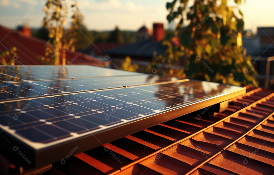 Retrato realista de placa solar