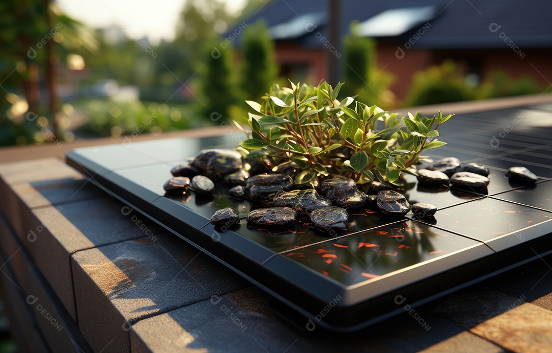 Retrato realista de placa solar