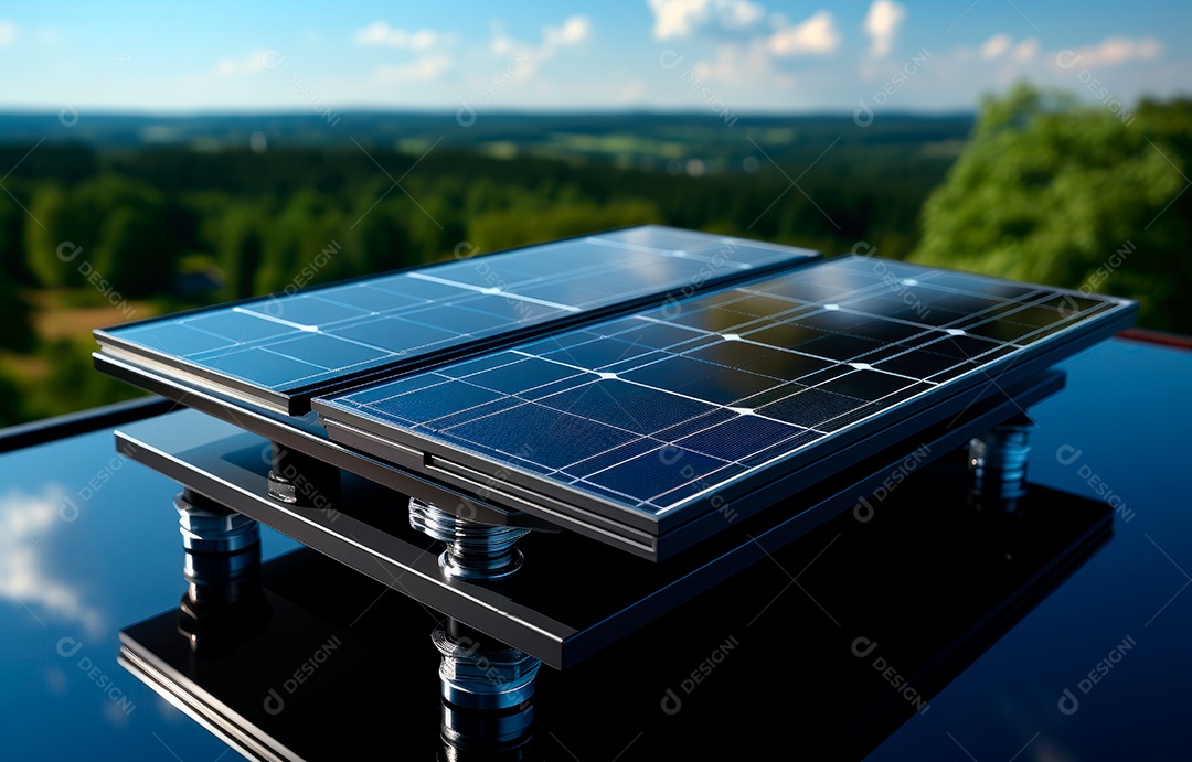 Retrato realista de placa solar