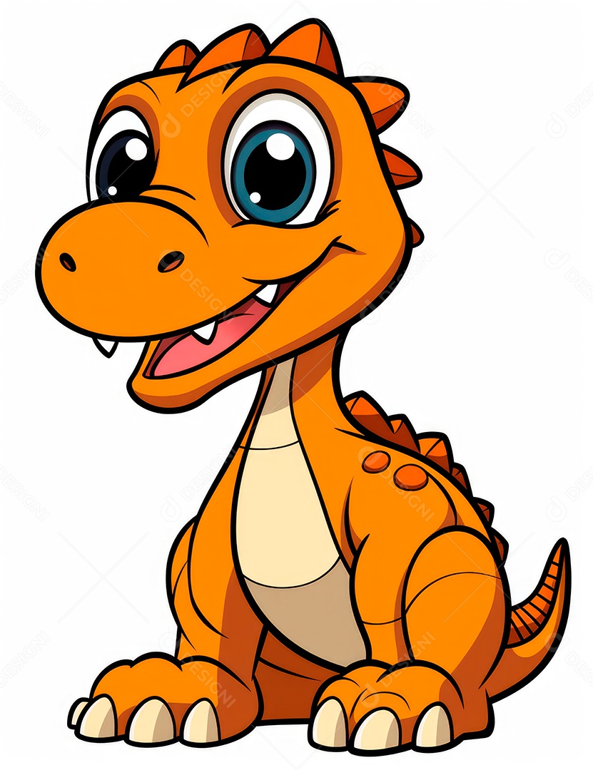 Coloração simples de dinossauro de desenho animado