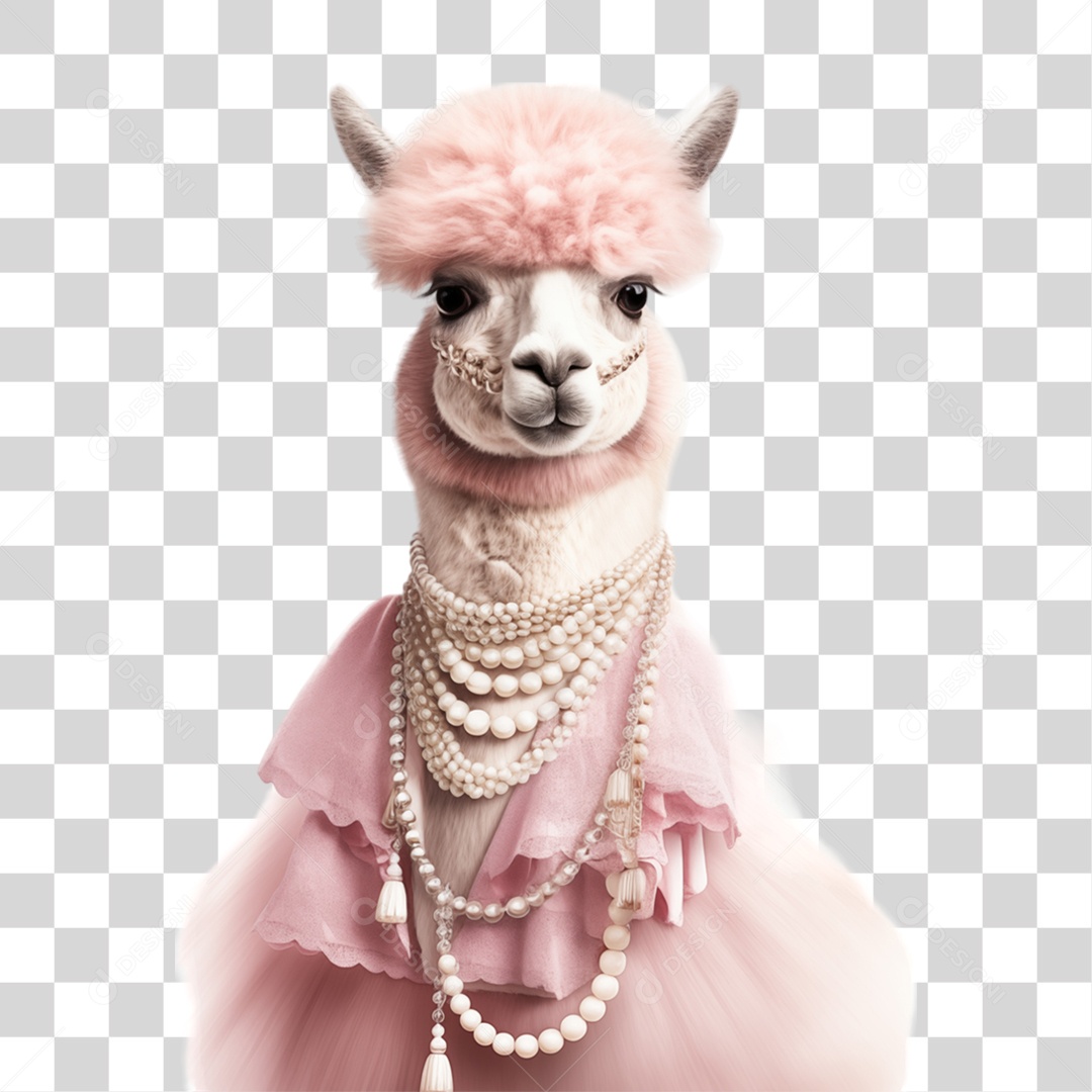 Animal Alpaca com Fantasia Roupas PNG Transparente