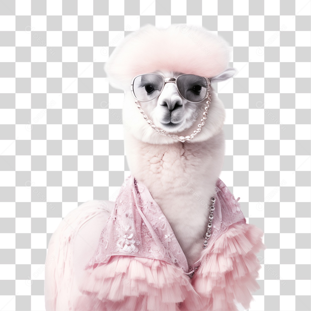 Animal Alpaca com Fantasia Roupas PNG Transparente