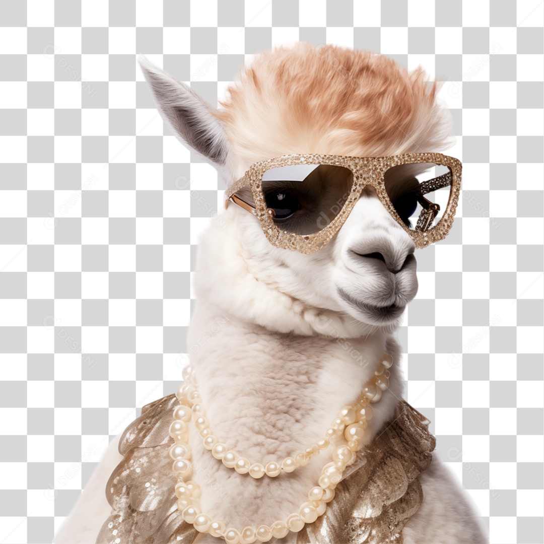Animal Alpaca com Fantasia Roupas PNG Transparente