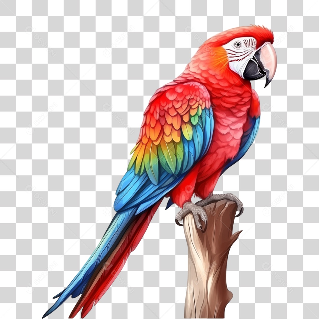 Arara Colorida Ave Silvestre PNG Transparente